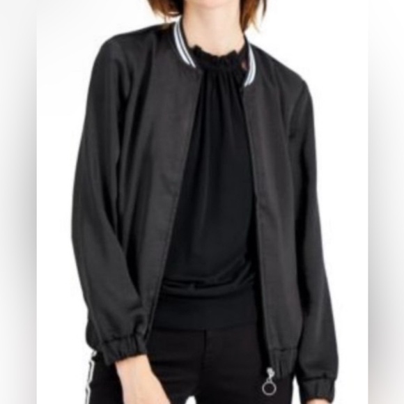 INC International Concepts Jackets & Blazers - INC International Concepts Varsity Bomber Jacket with Striped Collar